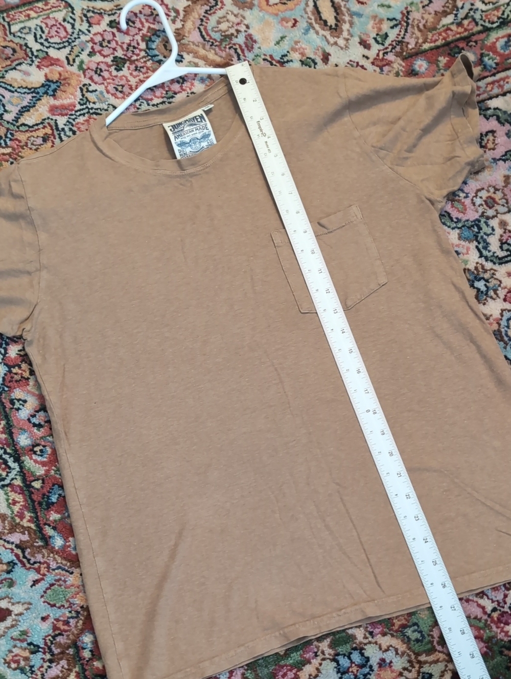 Jungmaven Short Sleeve Pocket Tee in Light Brown - Picture 4 of 5